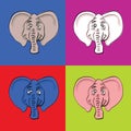 Funny elephant heads