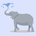 Funny Elephant Refreshing Itself.