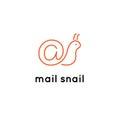 Funny email logo snail icon vector