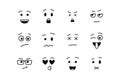 Funny emoji doodle style set with various emotions Royalty Free Stock Photo