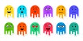 Funny emoji doodle style stickers set with various emotions Royalty Free Stock Photo