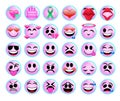 Funny emoji icons set for web on white background. Royalty Free Stock Photo