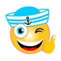 Funny emoticon cartoon vector with sailor hat