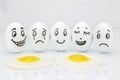 Funny emotional eggs crying and laughing