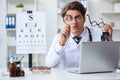The funny eye doctor in humourous medical concept Royalty Free Stock Photo