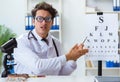 Funny eye doctor in humourous medical concept