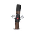 Funny eyebrow pencil cartoon design with tongue out face