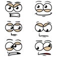 Funny eyes with emotions. Different smiles and faces.