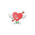 Funny face arrow love cartoon character style with Wink eye