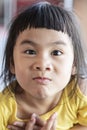 Funny face of asian lovely children