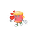 Funny Face chinese red drum cartoon character holding a heart Royalty Free Stock Photo