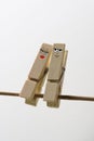 Funny face clothespines Royalty Free Stock Photo