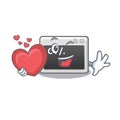 Funny Face command window cartoon character holding a heart
