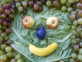 Face made of fresh fruits Royalty Free Stock Photo