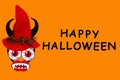 Orange Halloween background with Halloween props