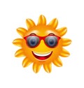 Funny Face of Summer Sun with Sunglasses Royalty Free Stock Photo