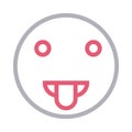 Funny face thin color line vector icon Royalty Free Stock Photo