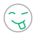 Funny face thin color line vector icon Royalty Free Stock Photo