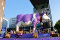 Funny fake cow as advertising chocolate Milka Royalty Free Stock Photo