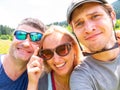Funny family on a vacation in Georgia makes selfie