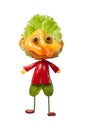 Funny fantasy character made of fresh vegetables