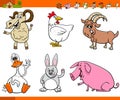 Funny farm animal cartoon characters set Royalty Free Stock Photo