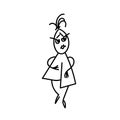 Funny fashionable woman. Haughty beautiful snappy dresser. Vector EPS10