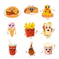 Funny fast food vector characters