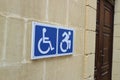 Funny fast handicapped person sign closeup Royalty Free Stock Photo