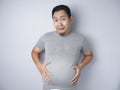 Funny Fat Asian Man Royalty Free Stock Photo