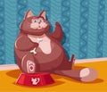 Funny fat cat. Cartoon vector illustration. Character design Royalty Free Stock Photo