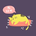 Funny fat egoist cat. Loving myself concept