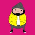 funny fat Indonesian hip hop singer character