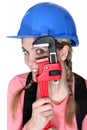 Funny female laborer