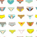 Funny female panties pattern of different kinds. Royalty Free Stock Photo
