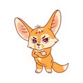 Funny fennec fox  looking severely Royalty Free Stock Photo