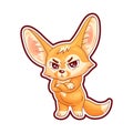 Funny fennec fox looking severely