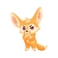 Funny fennec fox looking severely