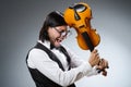 Funny fiddle violin player Royalty Free Stock Photo