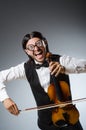 Funny fiddle violin player Royalty Free Stock Photo
