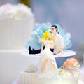 Funny figurines bride and groom Royalty Free Stock Photo