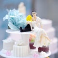 Funny figurines bride and groom Royalty Free Stock Photo