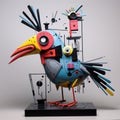 Funny Finch: 3d Abstract Sculpture Inspired By Basquiat, Picasso, And More