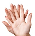 Funny fingers with smiley face