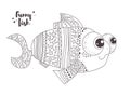 Funny fish. Coloring book