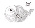 Funny fish. Coloring book