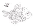 Funny fish. Coloring book