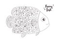 Funny fish. Coloring book