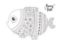 Funny fish. Coloring book