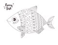 Funny fish. Coloring book